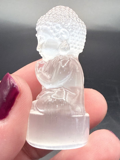 Selenite Buddha Figurine – Peace & Purity  5.1 × 2.3 cm