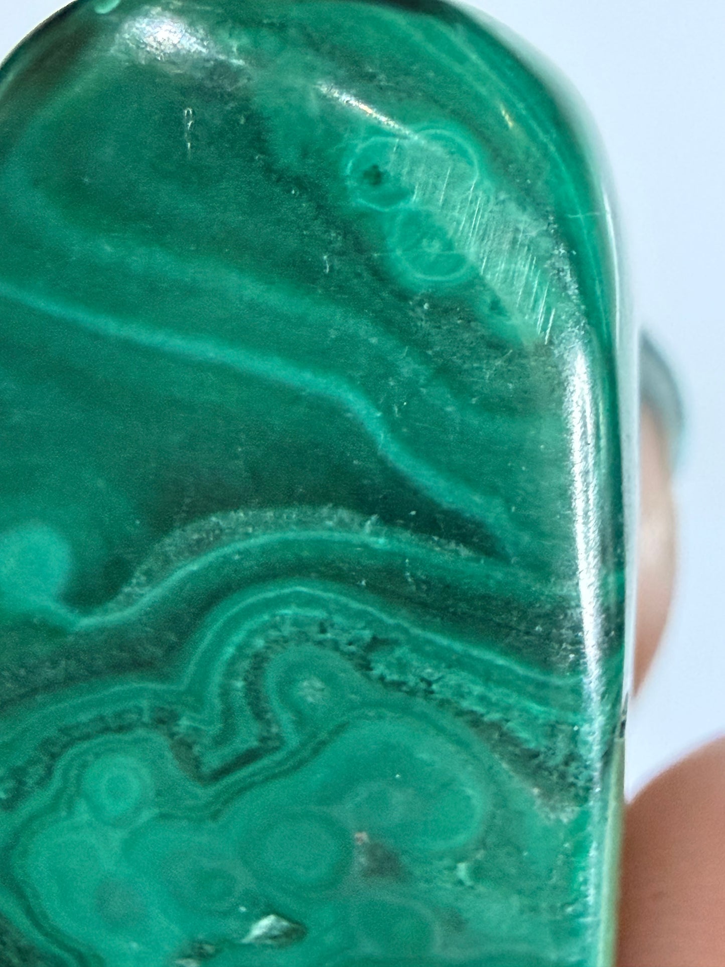 Malachite Polished Tumble Stone – Natural Banded Patterns C -