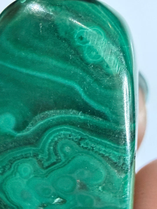 Malachite Polished Tumble Stone – Natural Banded Patterns C -