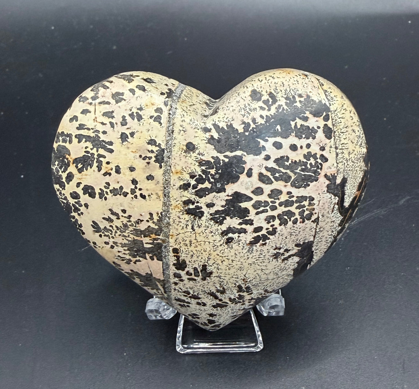 Picture Jasper with Dendritic Inclusions Heart 6.3cm