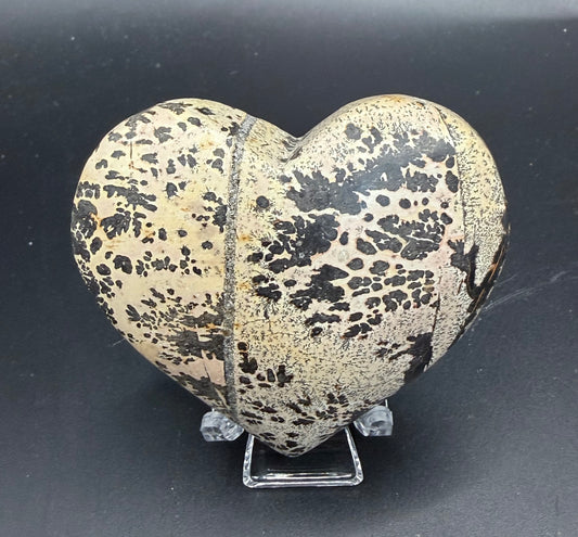 Picture Jasper with Dendritic Inclusions Heart 6.3cm