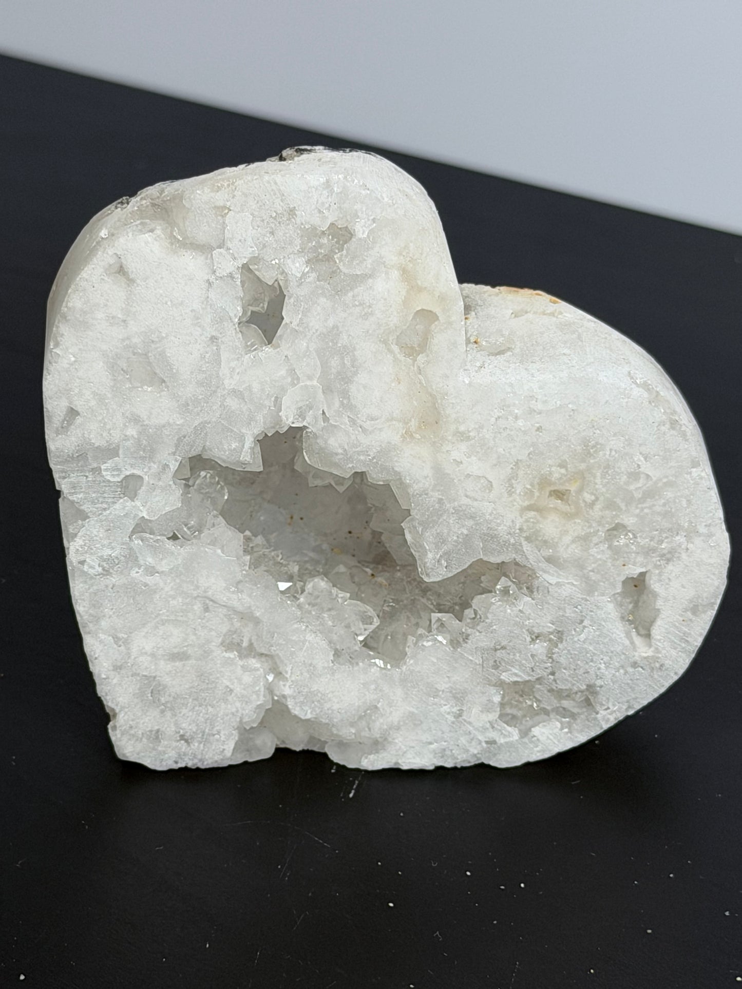 Quartz Druzy Geode Heart Free Standing