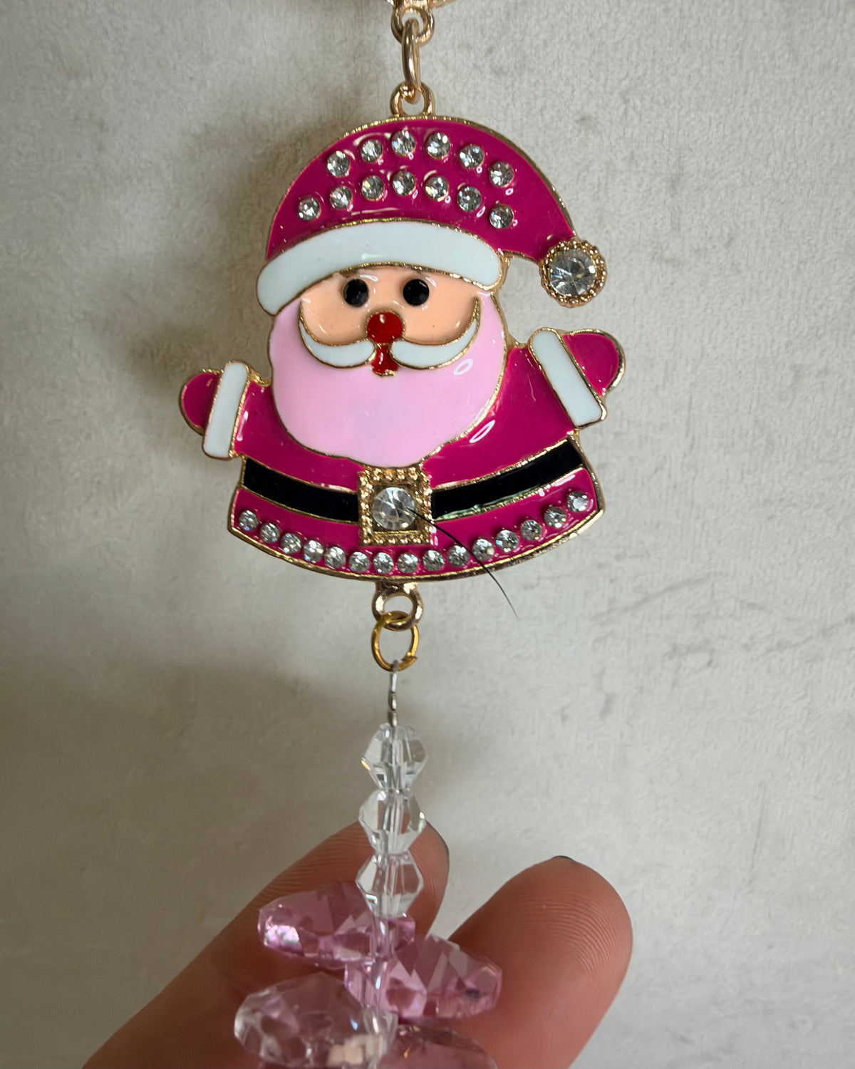 Pink Santa Christmas Suncatcher – 40cm