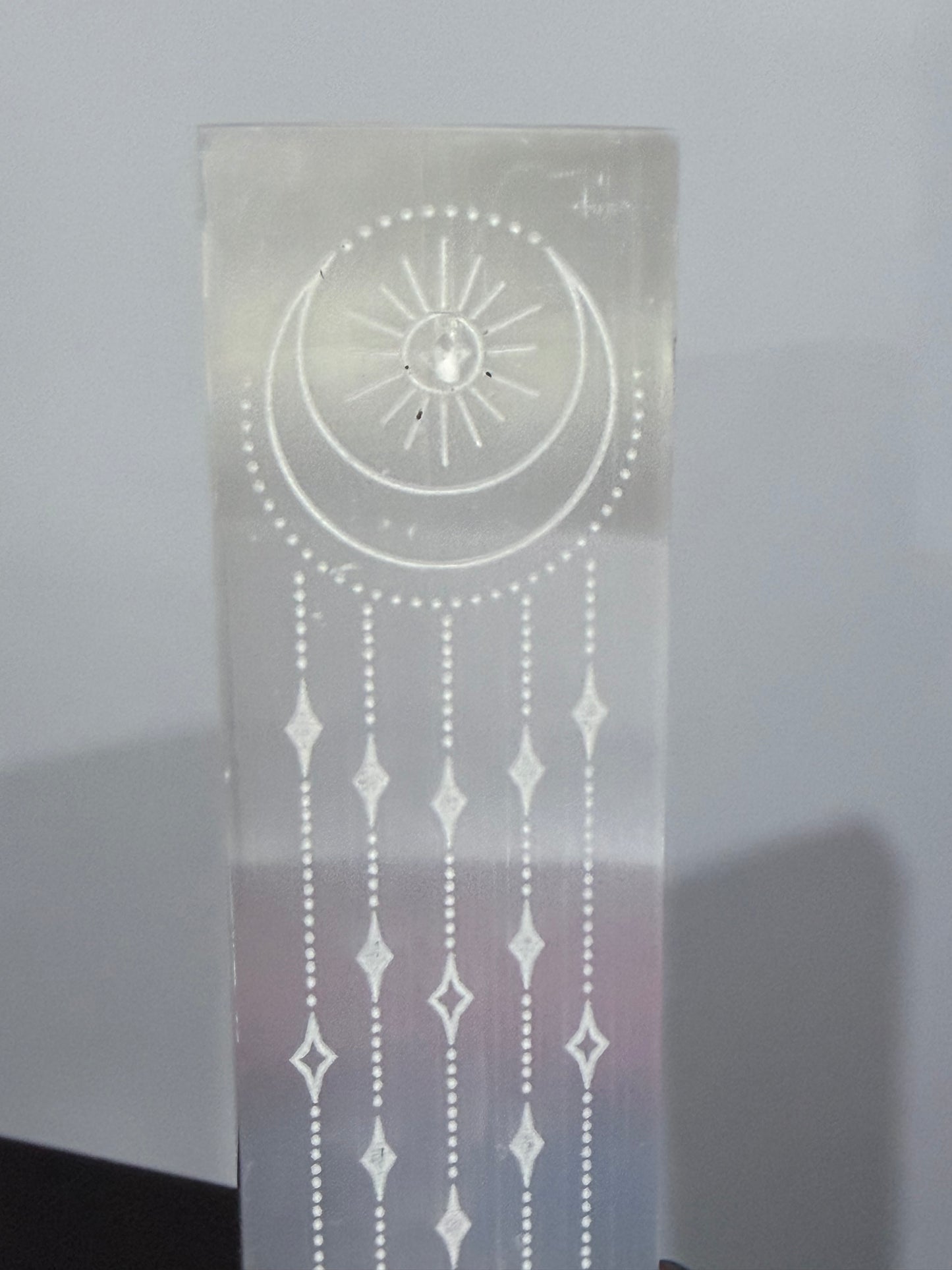 Selenite Dream Catcher Incense Holder - 20cm