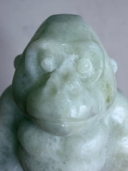 Pale Green Serpentine Gorilla Carving – 6cm