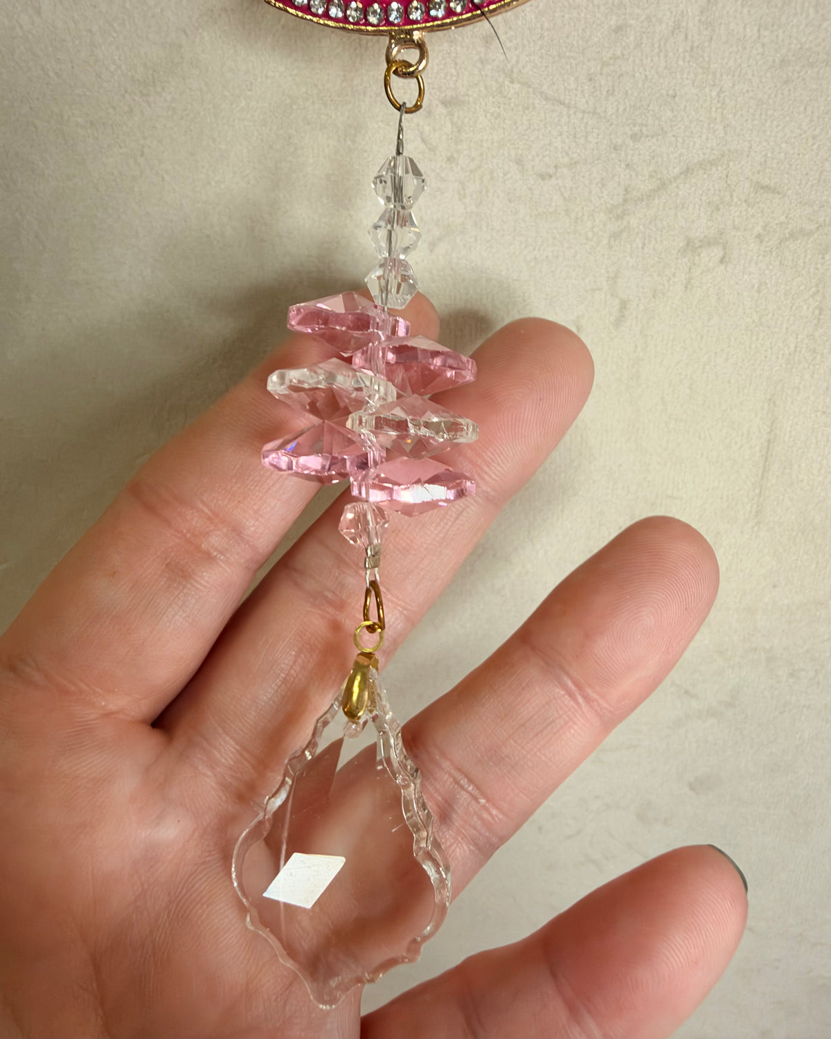 Pink Santa Christmas Suncatcher – 40cm