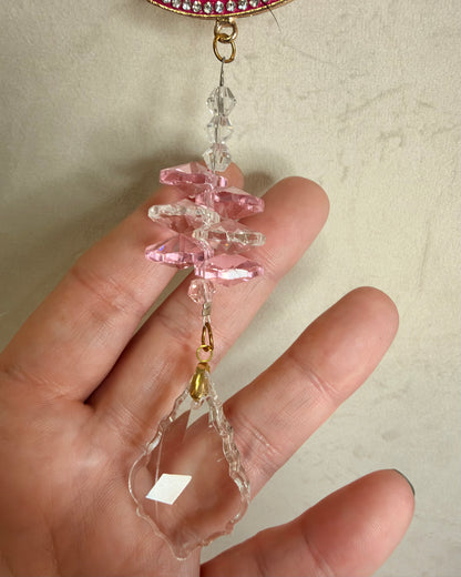 Pink Santa Christmas Suncatcher – 40cm