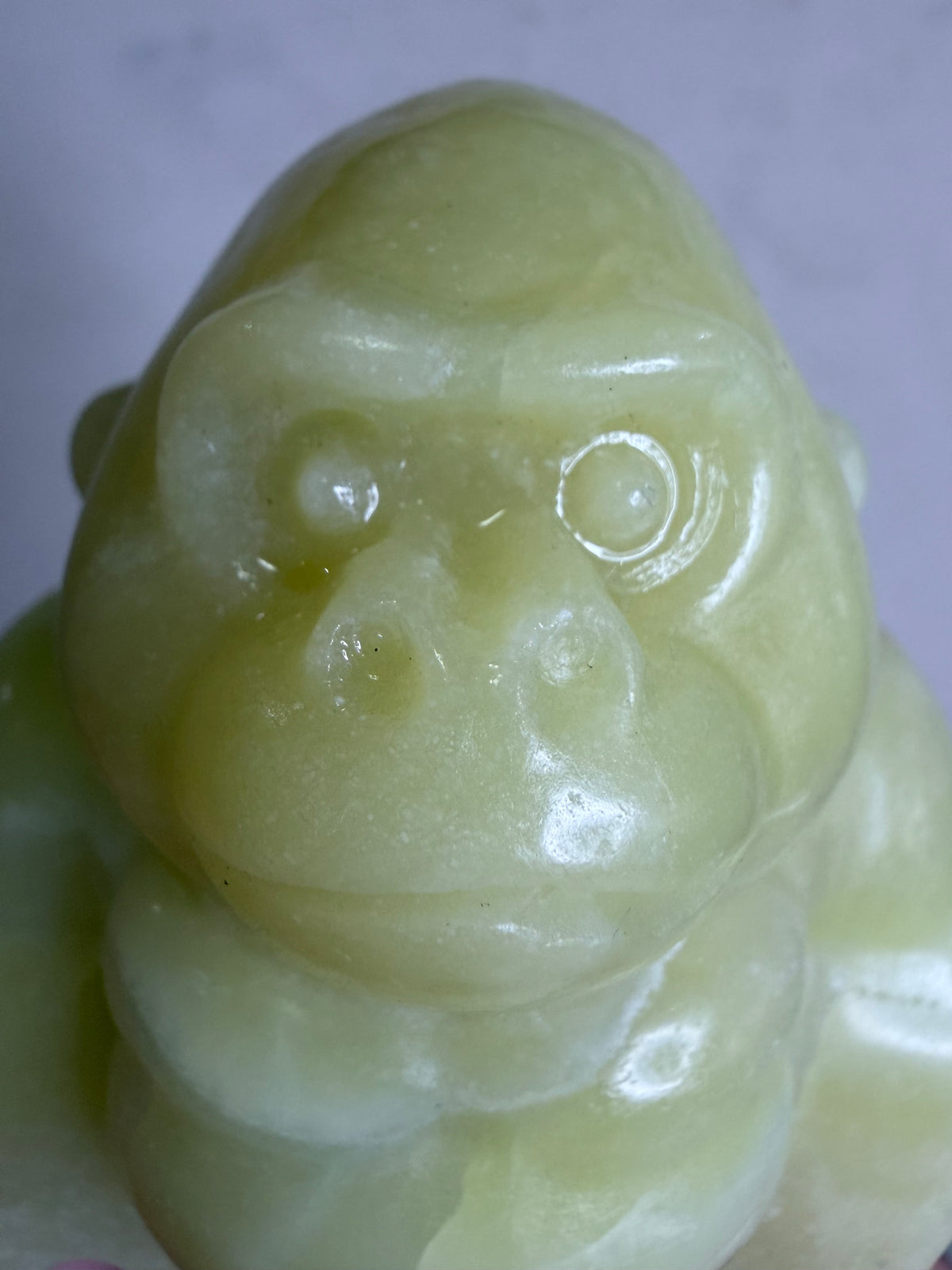 Yellow Serpentine Gorilla Carving – 6cm