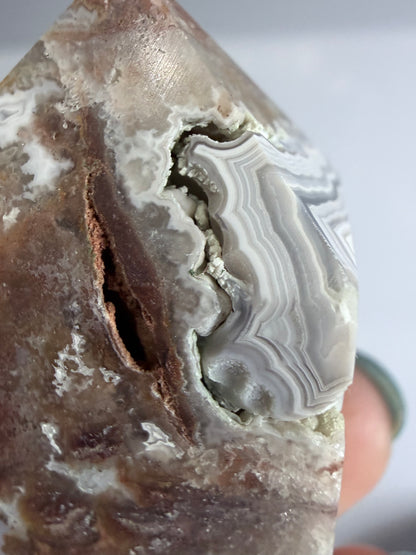 Mexican Lace Agate Tower A -