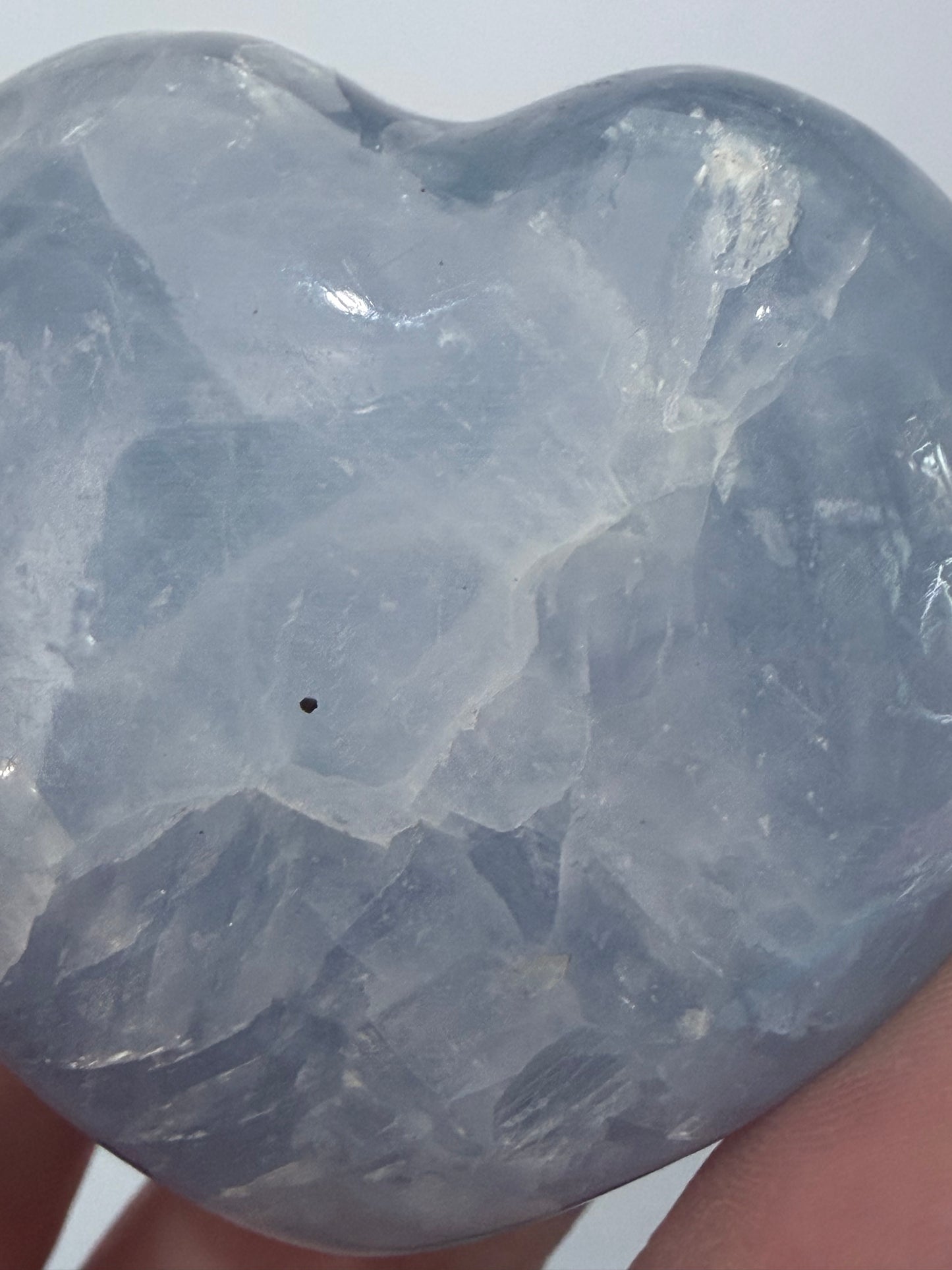 Blue Calcite Heart – 5.2 × 5 cm | 102 g