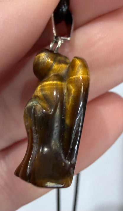 Tiger’s Eye Angel Crystal Pendant – 2.2 × 1.6 cm B