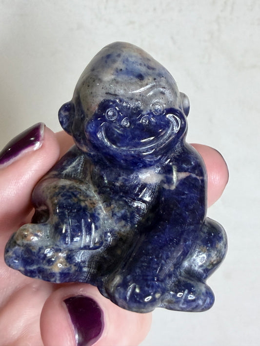 Sodalite Monkey Carving – 5cm