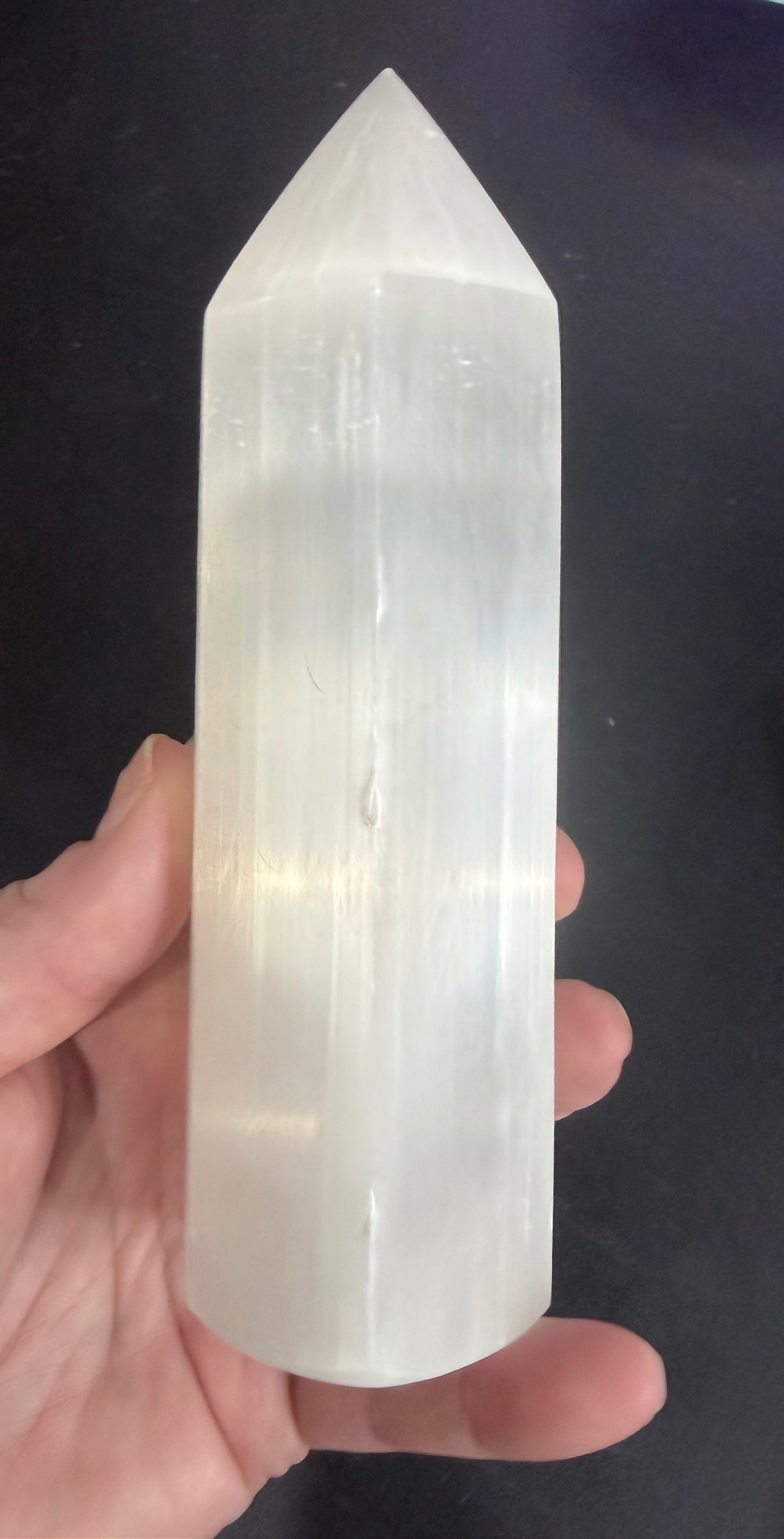 Selenite Crystal Tower with USB Light Base – 15.5cm | 500g