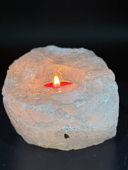 Clear Quartz Candle Holder