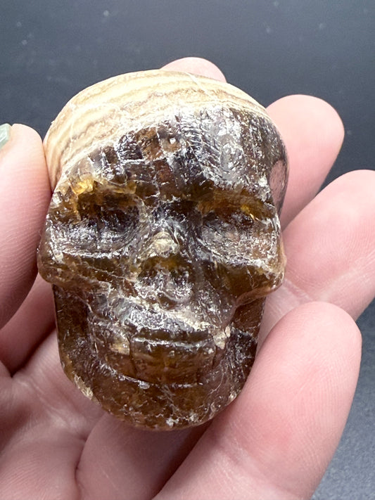 Chocolate Calcite Skull