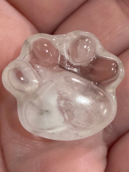 Paw Print Mini Crystal Carvings – Various Materials | 3cm