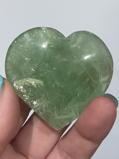 Green Fluorite Self-Standing Heart 5.5cm