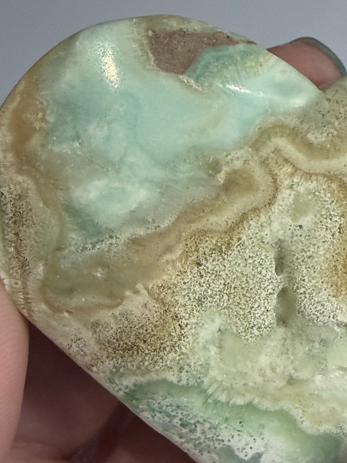 Blue Aragonite Heart – Self Standing A - 6.8cm