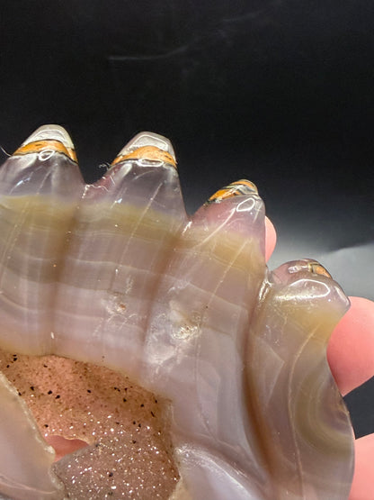 Nine-Tailed Fox Druzy Agate Carving