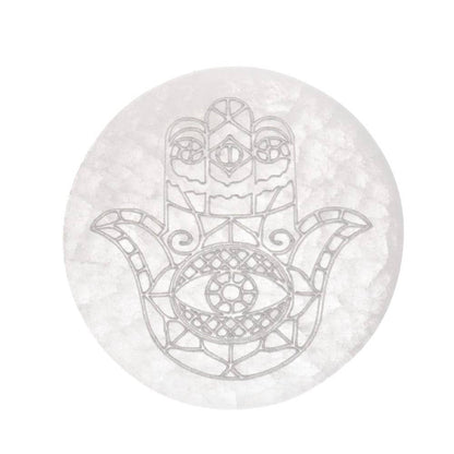 Extra Hand of Fatima Circular Selenite Plate