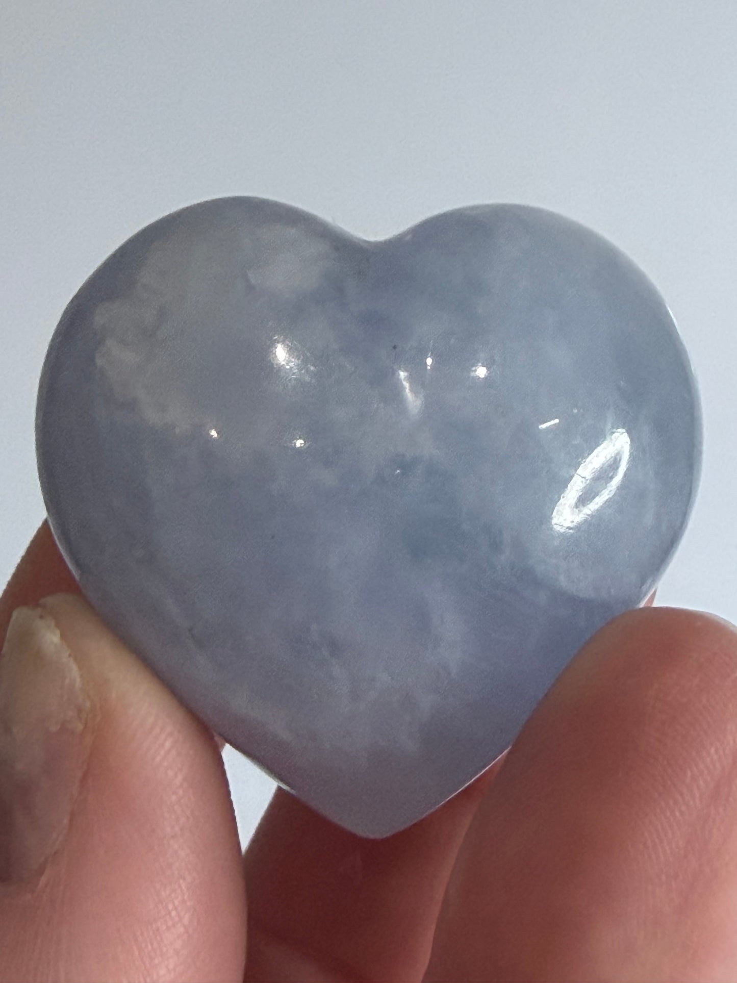 Blue Calcite Heart – 4cm (Intuitively Chosen)