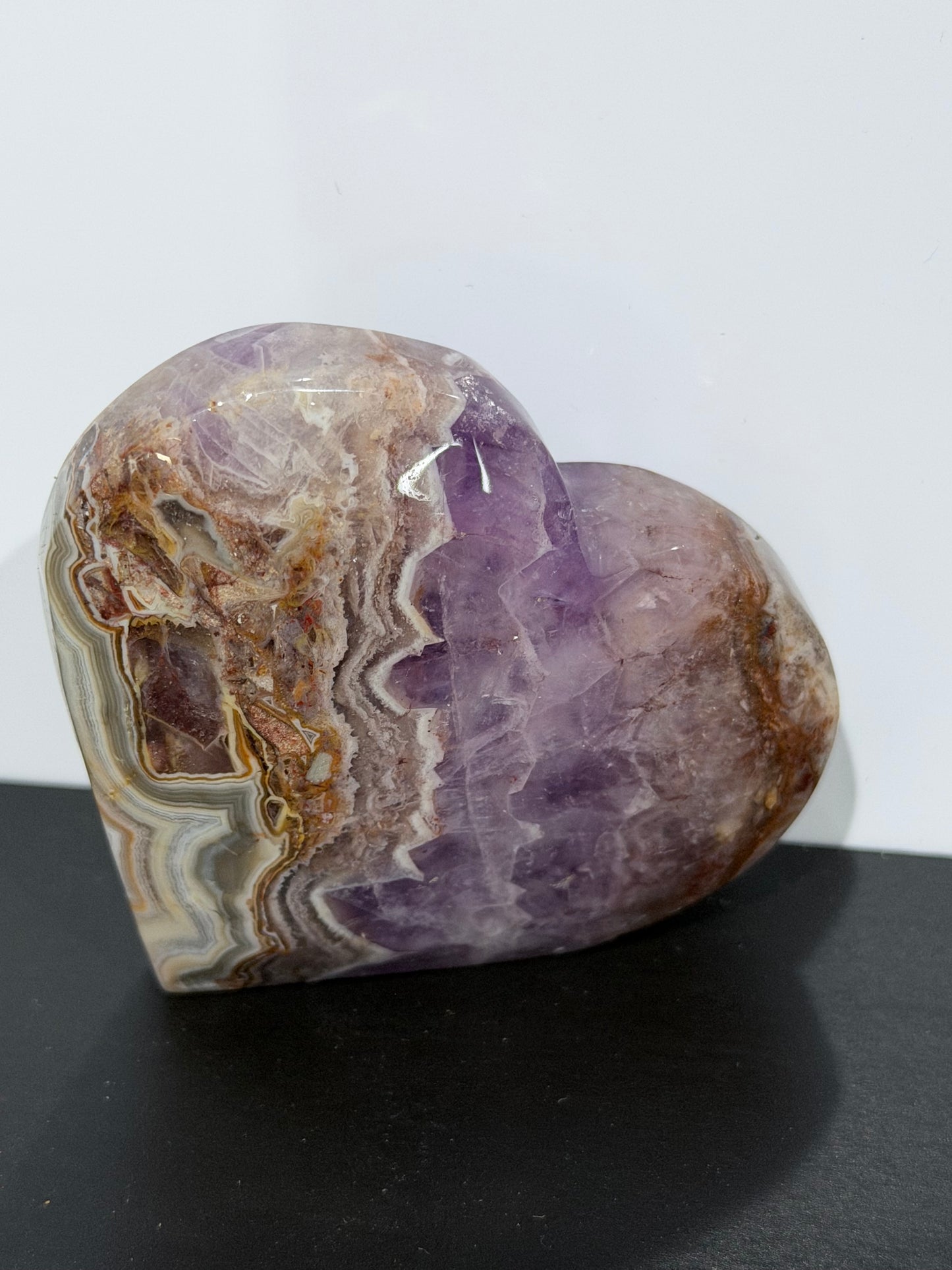 Amethyst & Agate Heart – Free Standing D