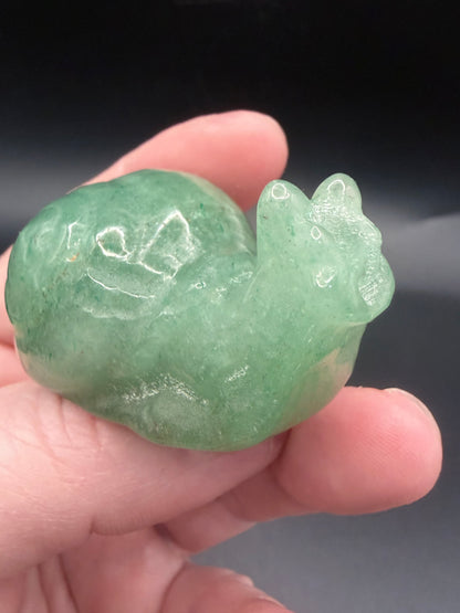 Green Aventurine Snail Carving – 5cm