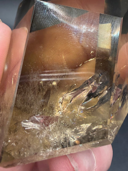 Smokey Citrine Point — High Clarity with Golden Inclusions