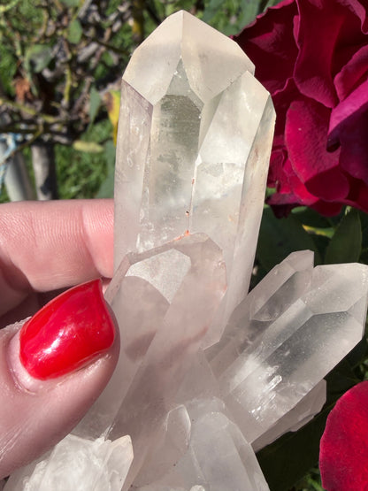Clear Quartz Cluster with Double Twin Points – 231g -