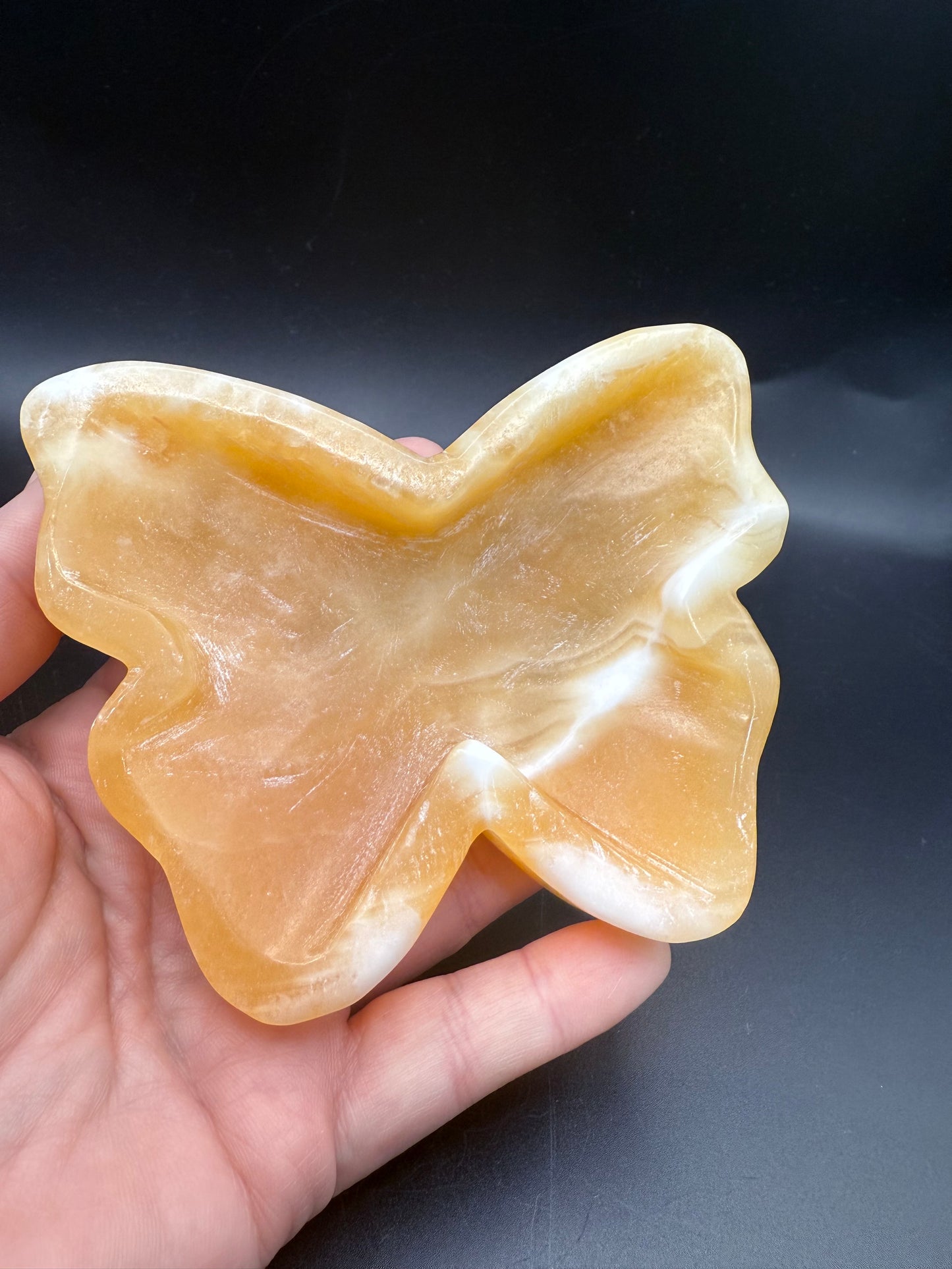 Yellow Calcite Butterfly Dish