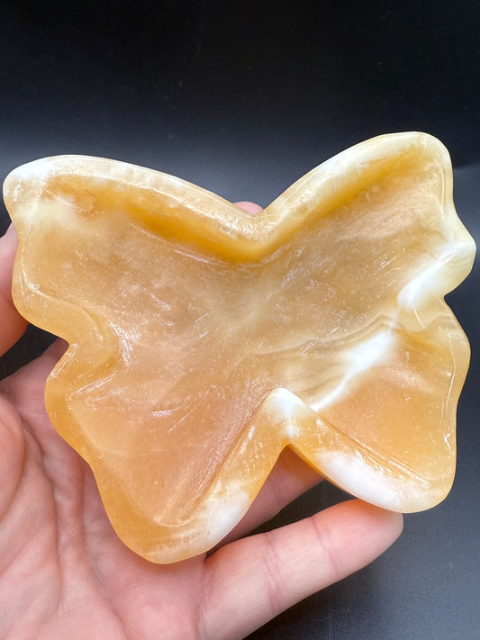 Yellow Calcite Butterfly Dish - Crystal wonderland By Lisa