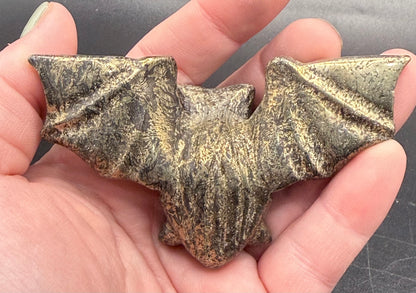 Pyrite Crystal Bat on Stand