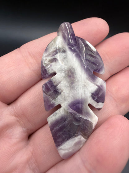 Amethyst Feather Carving