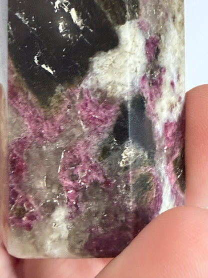 Pink Tourmaline in Quartz Crystal Tower – 9.2cm | 155g D