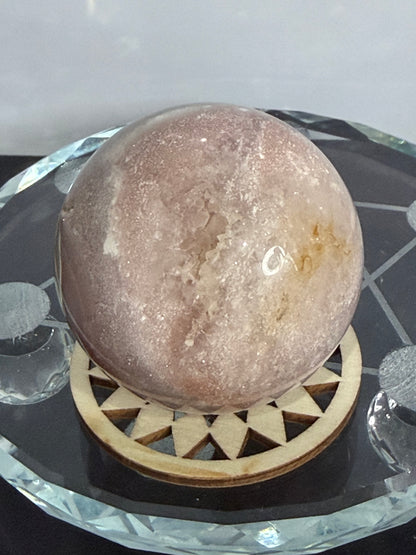 Flower Agate Sphere with Druzy Pocket – 5 cm | 161 g
