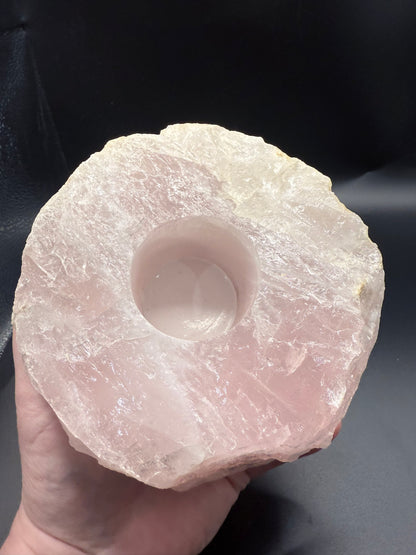 Rose Quartz Raw Candle Holder