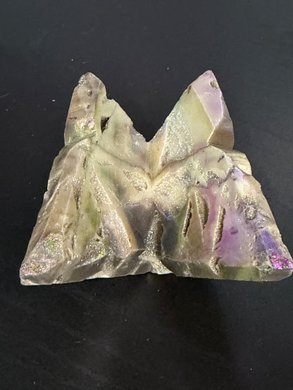 Aura Sphalerite Druzy Butterfly Carving F