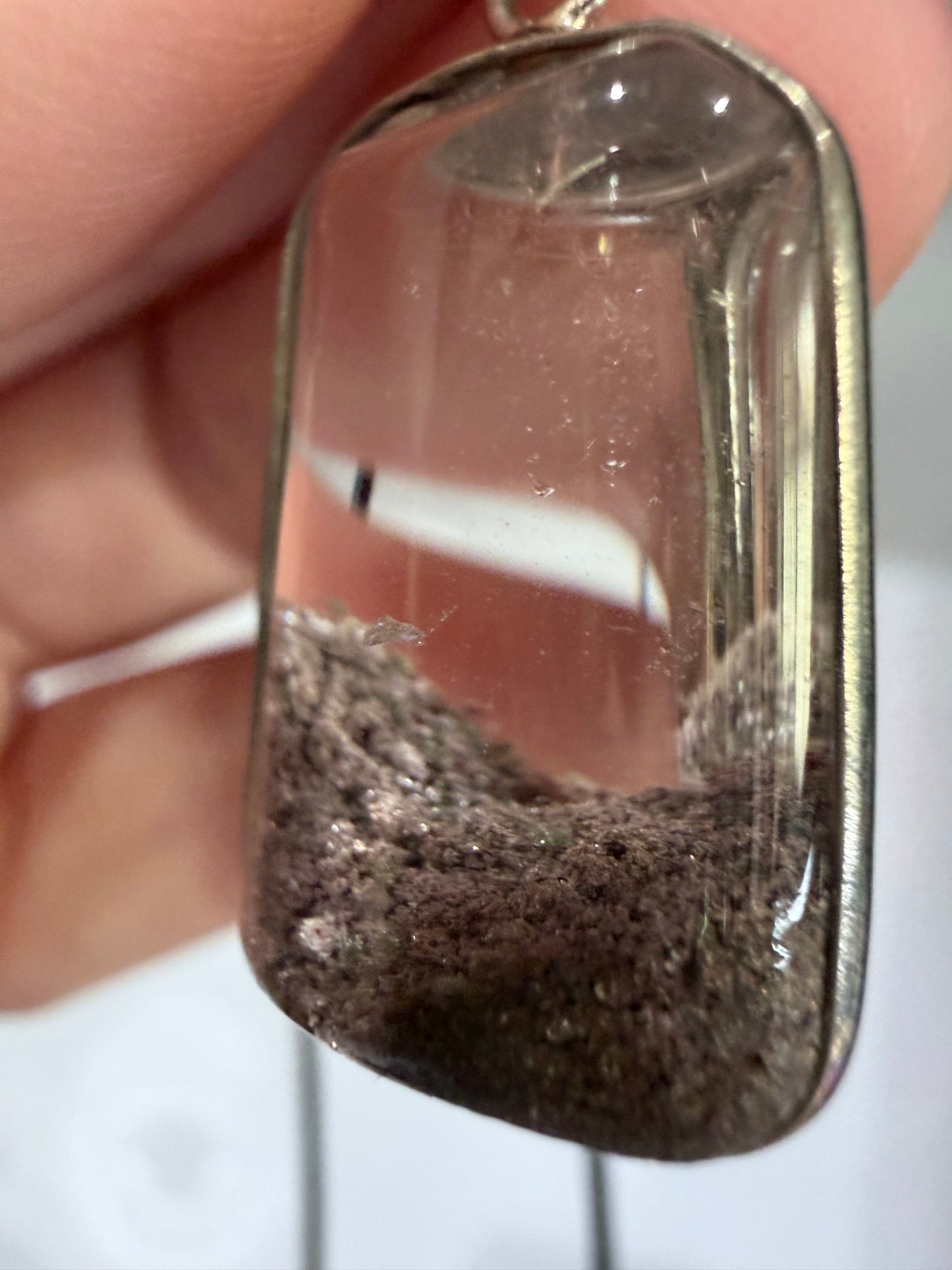 Garden Quartz (Lodolite) Pendant – Landscape Crystal with Cord (3.7cm)