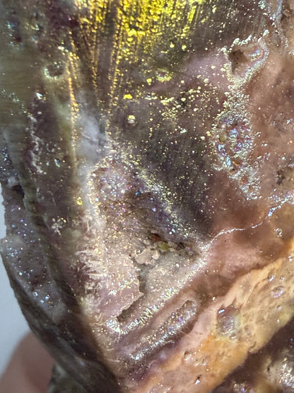 🌈 Aura Sphalerite Druzy Butterfly Carving E