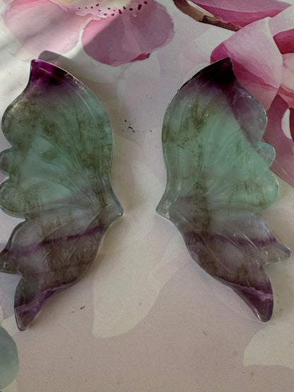 Beautiful Green and Purple Fluorite Butterfly