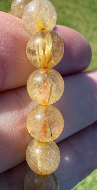 Golden Rutilated Quartz Bracelet — 8mm