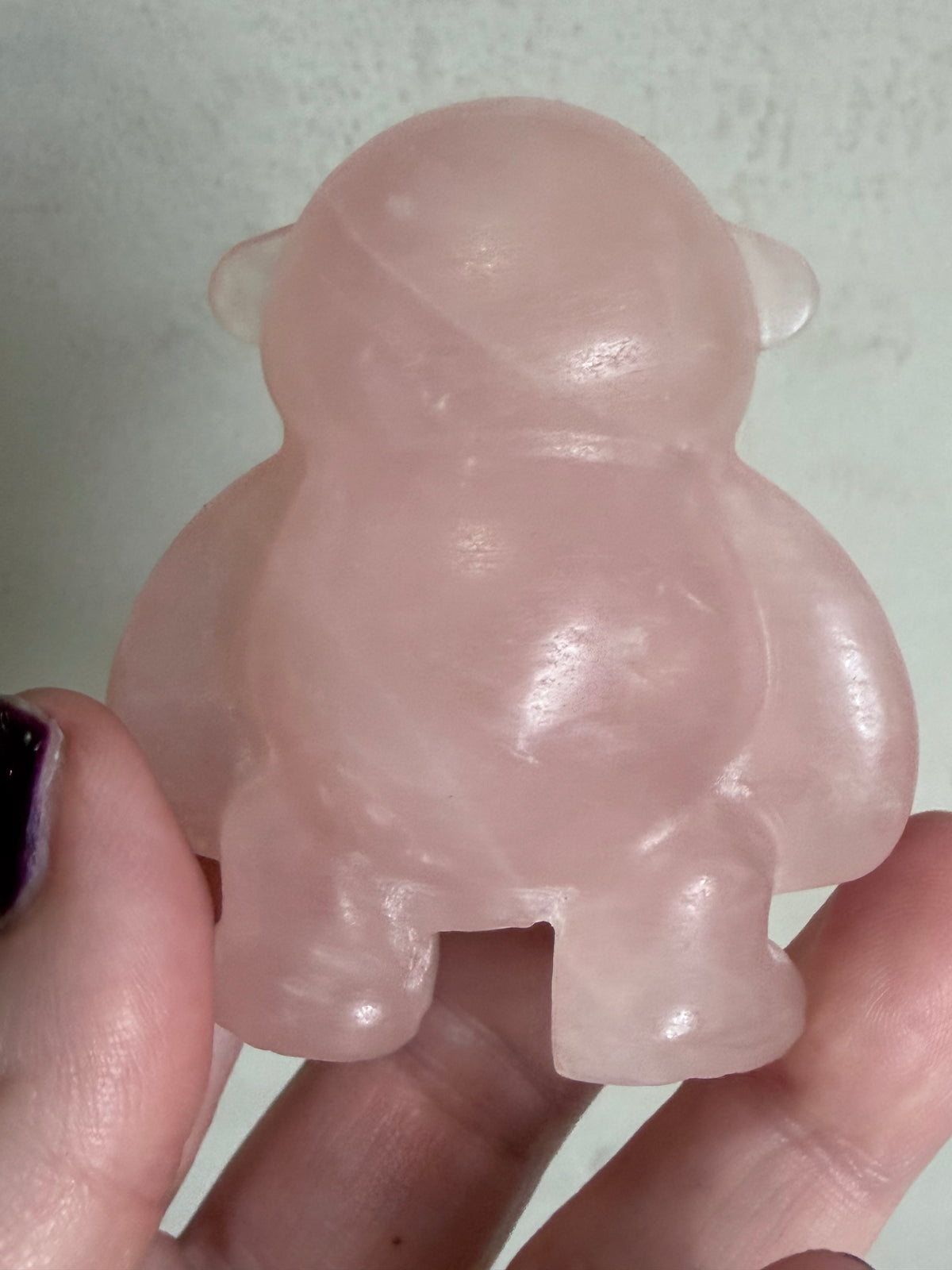 Rose Quartz Monkey Carving – 6cm