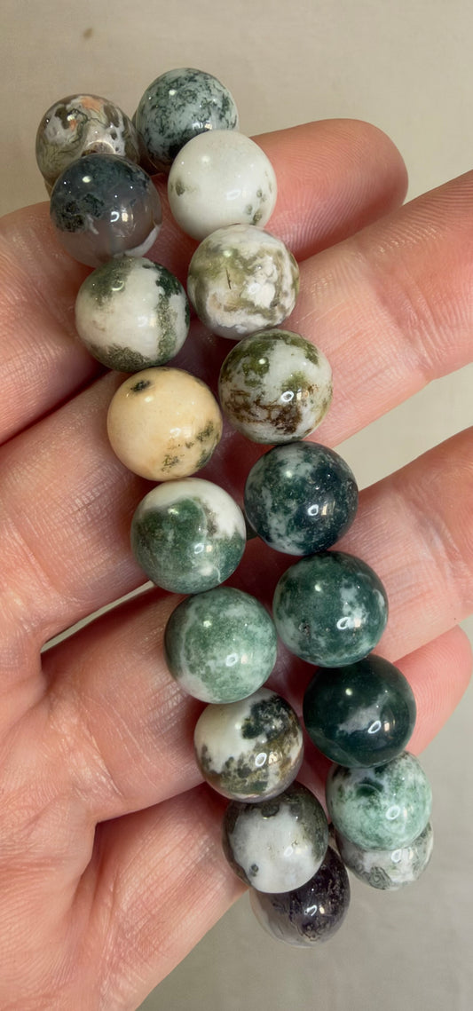 10mm Moss Agate Bracelet