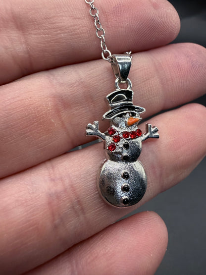 Crystal Snowman Necklace – 50cm Chain & Gift Box Included
