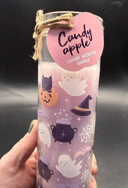 Cute Halloween Print Candy Apple Glass Tube Candle