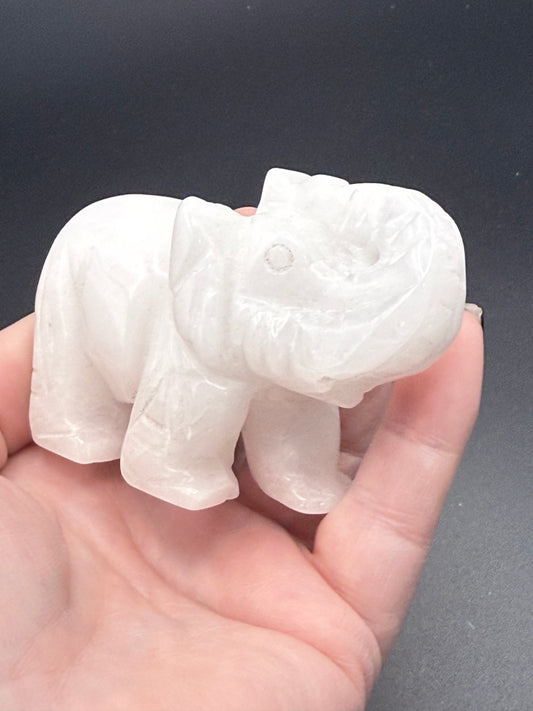 Milky Quartz Elephant