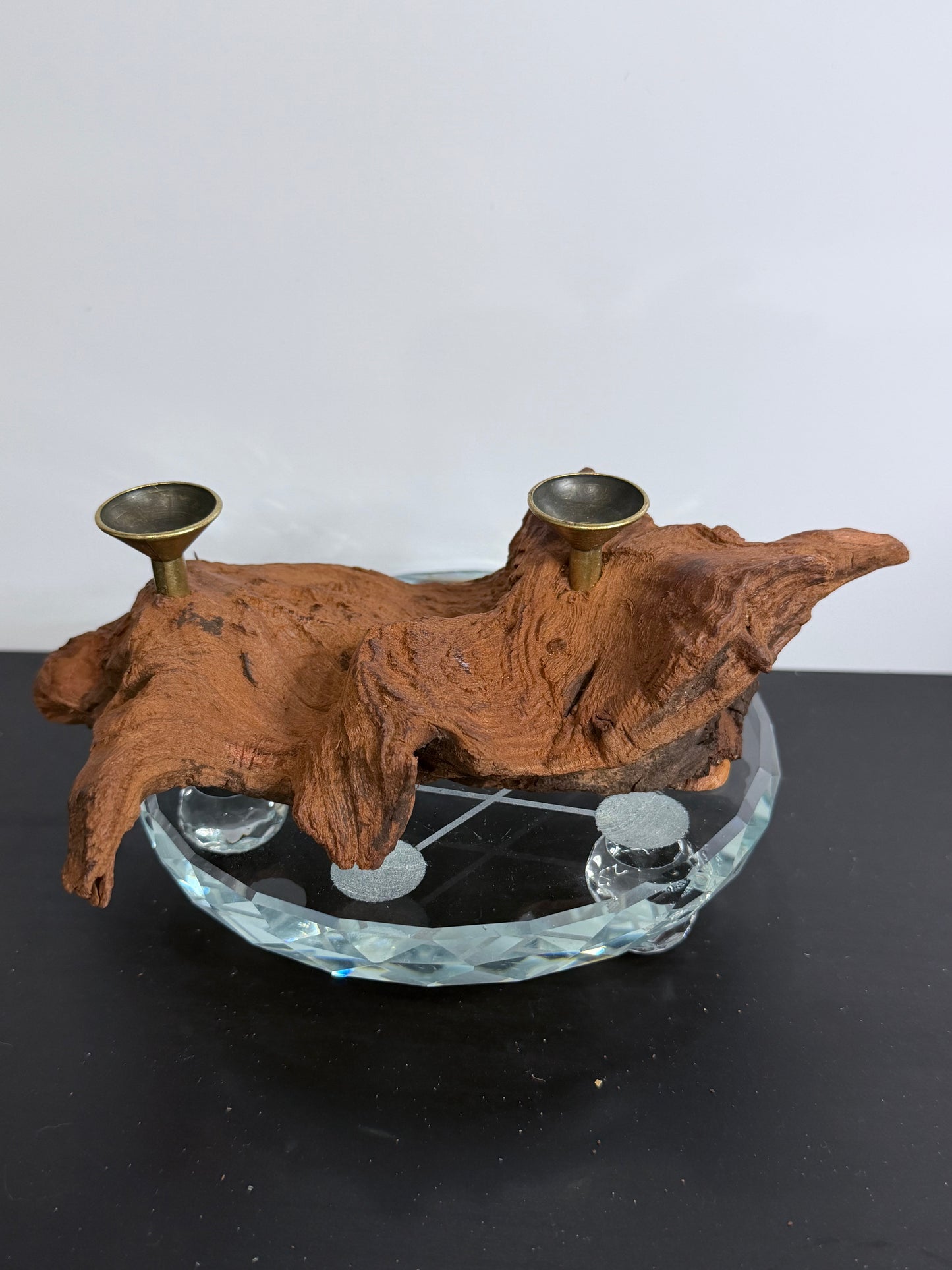 Natural Driftwood Double Sphere Stand 
(Spheres not included)