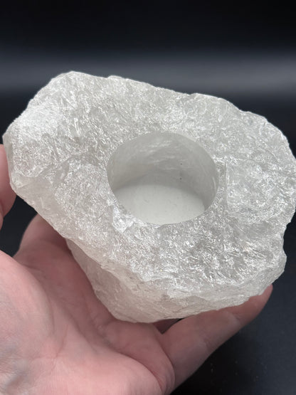 Clear Quartz Candle Holder