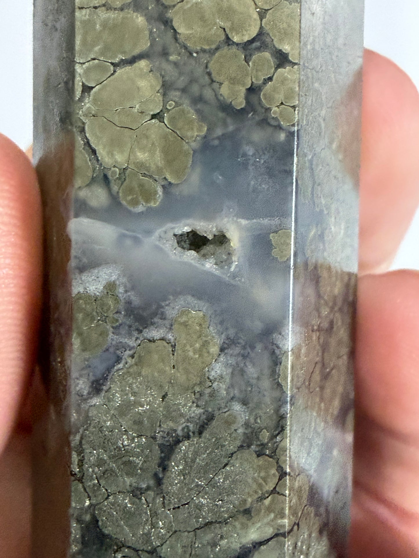 Marcasite in Agate Crystal Tower – 10cm | 158g