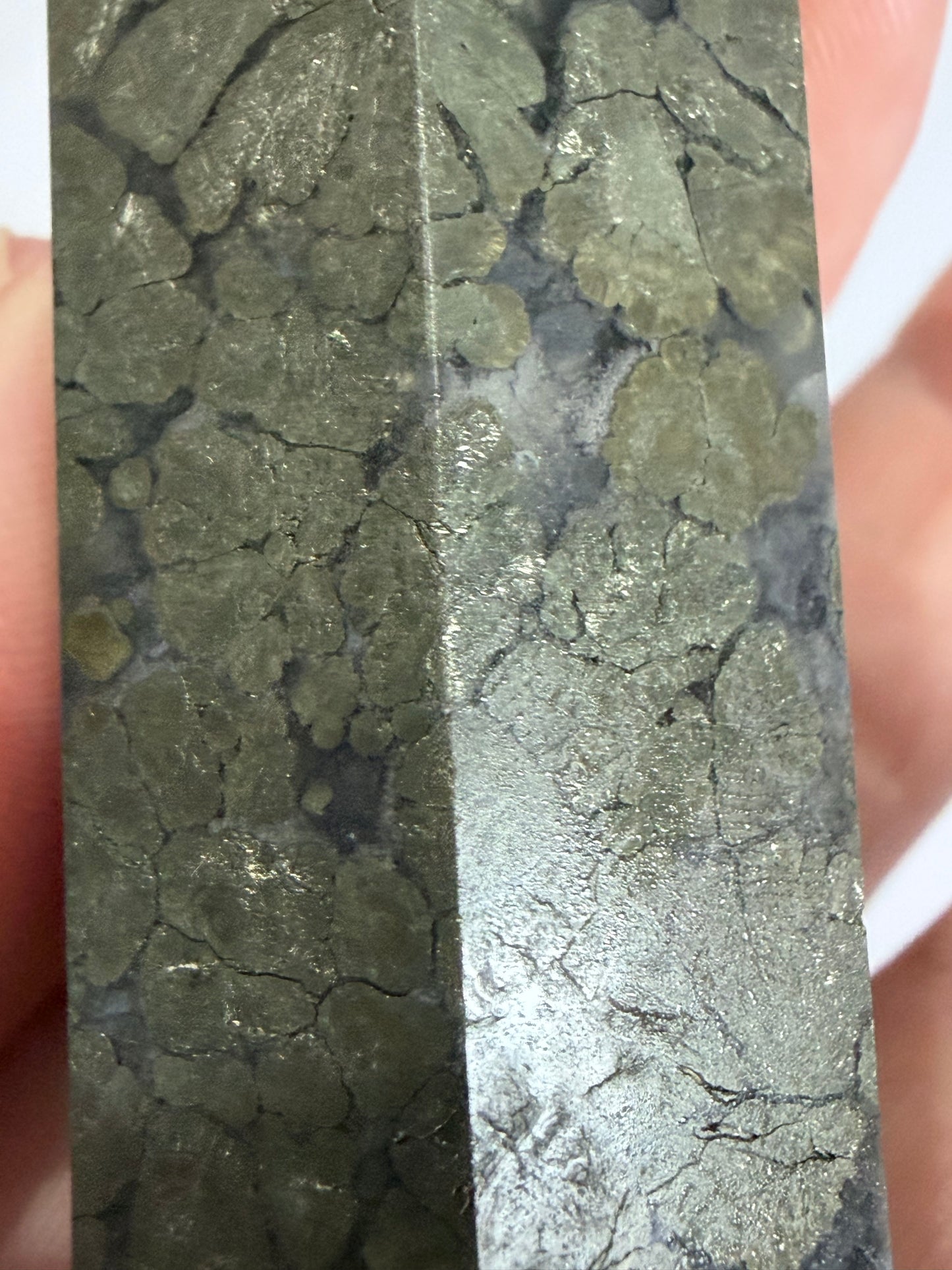 Marcasite in Agate Crystal Tower – 10cm | 158g